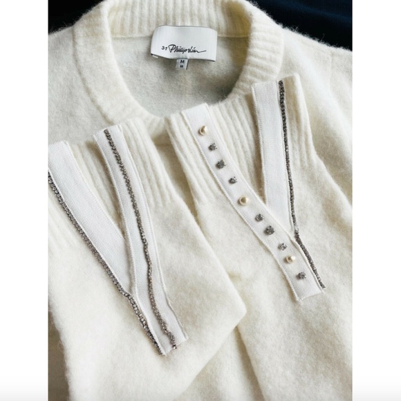New 3.1 PHILLIP LIM Embellished Cuffs Pullover Sweater - Picture 2 of 11